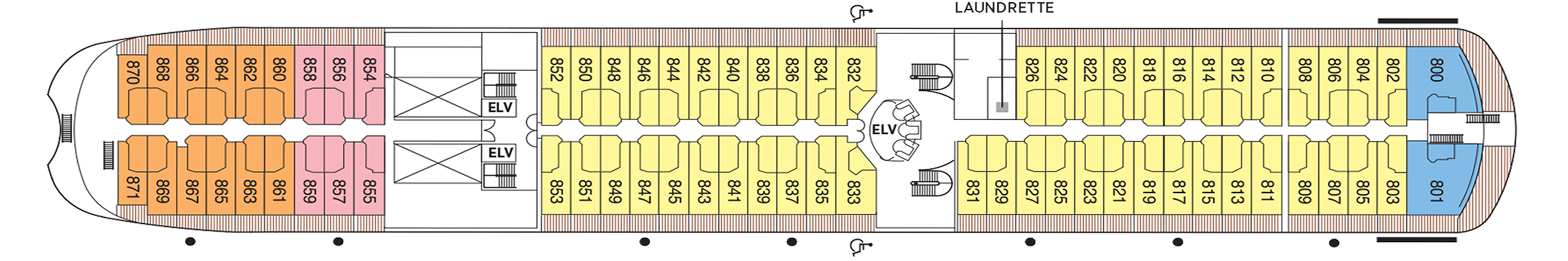 Deck 8 plan on Seven Seas Navigator