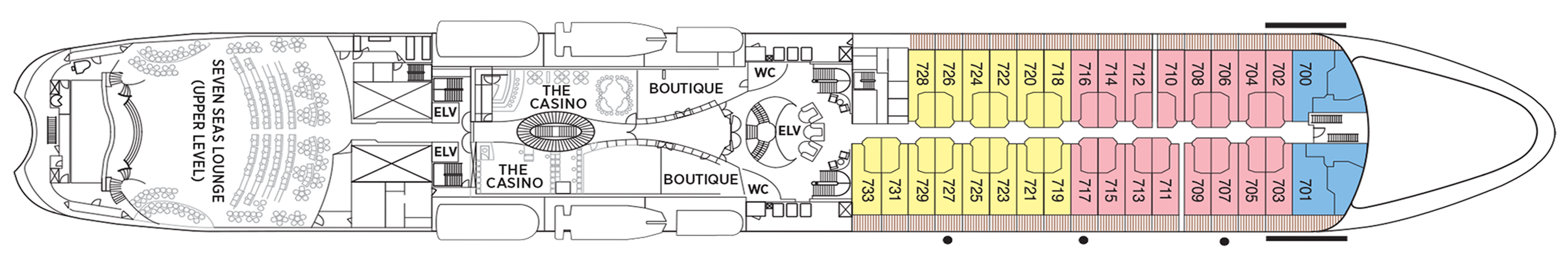 Deck 7 plan on Seven Seas Navigator