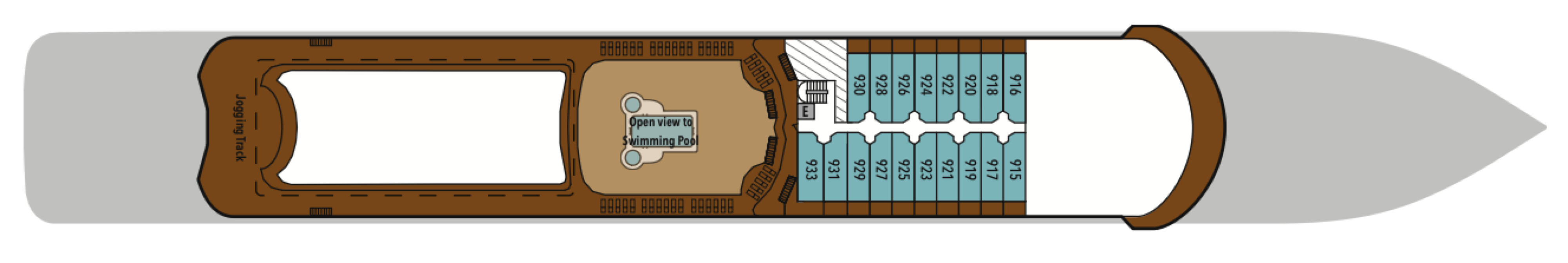 Deck 9 plan on Silver Shadow