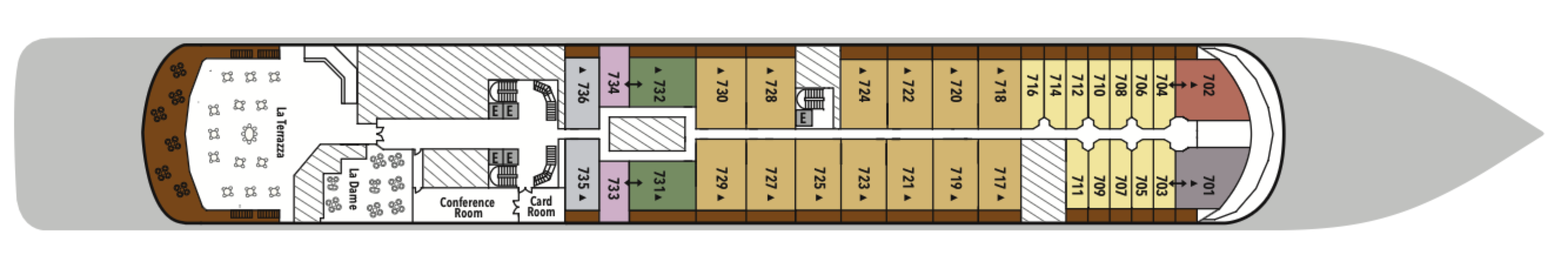 Deck 7 plan on Silver Shadow