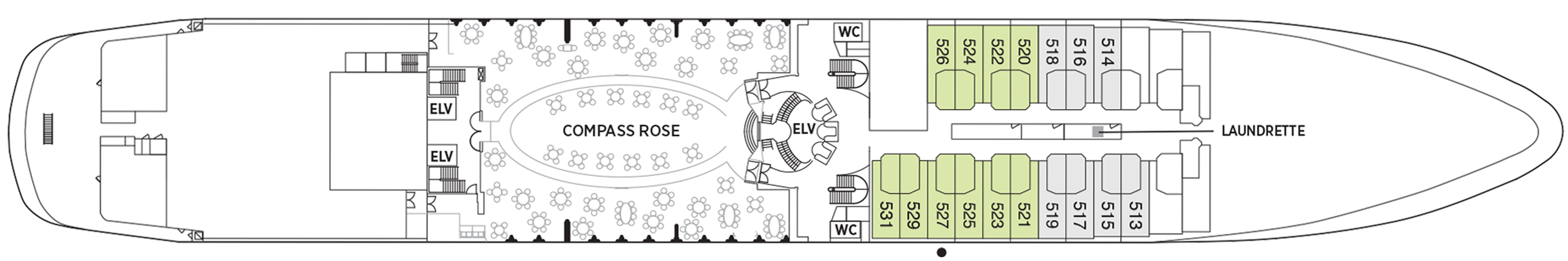 Deck 5 plan on Seven Seas Navigator