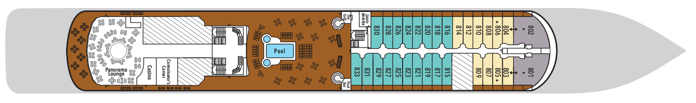 Deck 8 plan on Silver Whisper