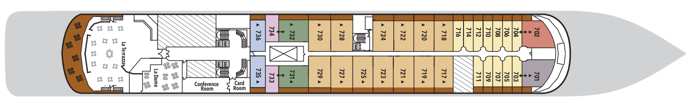 Deck 7 plan on Silver Whisper