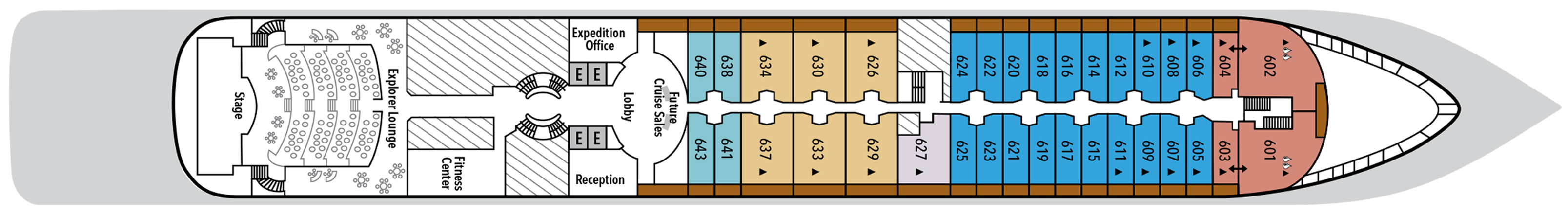 Deck 6 plan on Silver Cloud