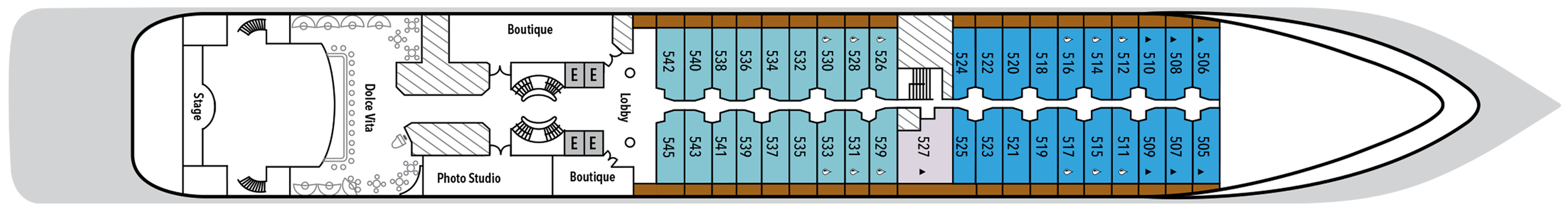 Deck 5 plan on Silver Cloud