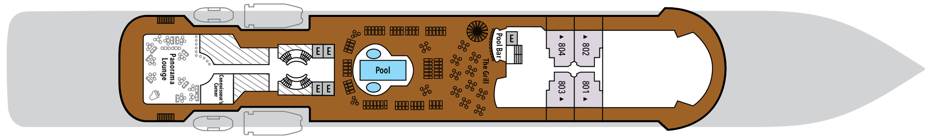 Deck 8 plan on Silver Wind