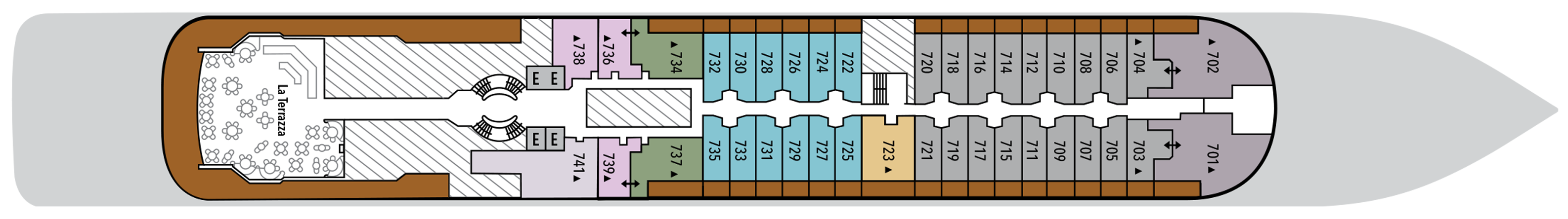 Deck 7 plan on Silver Wind