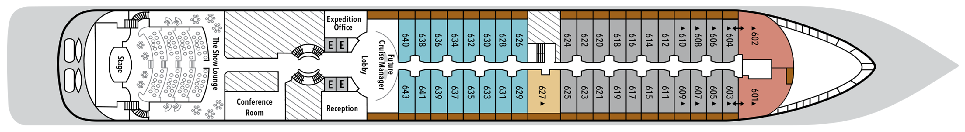 Deck 6 plan on Silver Wind
