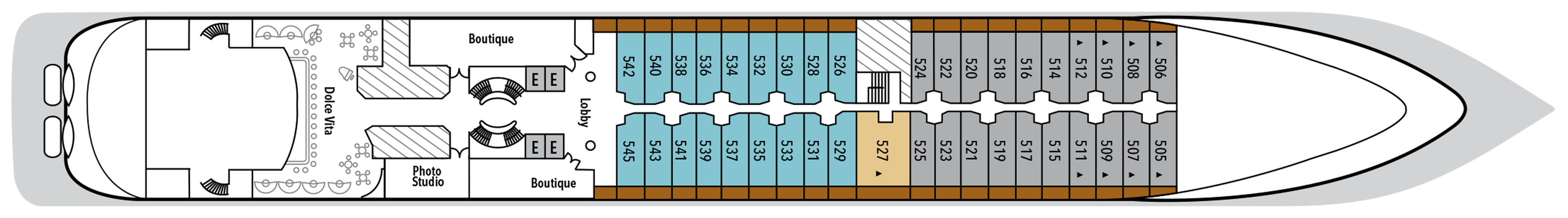 Deck 5 plan on Silver Wind