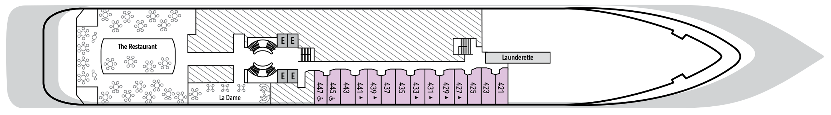Deck 4 plan on Silver Wind
