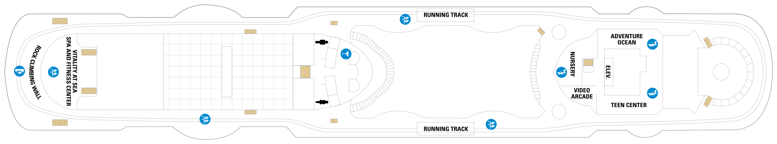 Deck 10 plan on Vision of the Seas