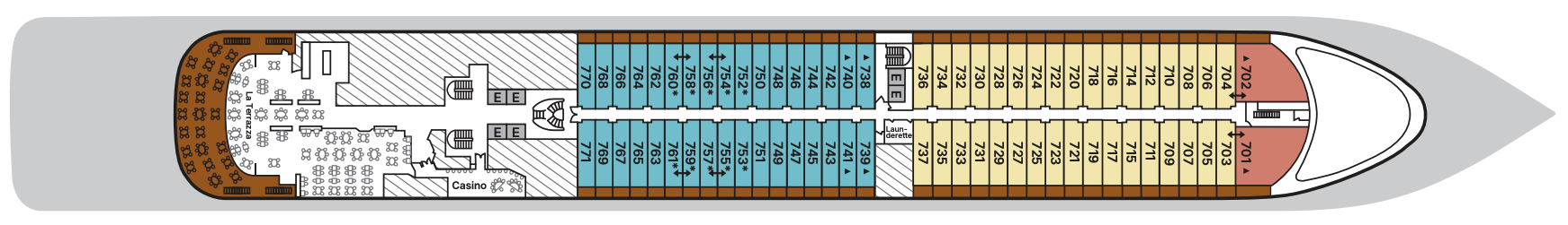 Deck 7 plan on Silver Spirit