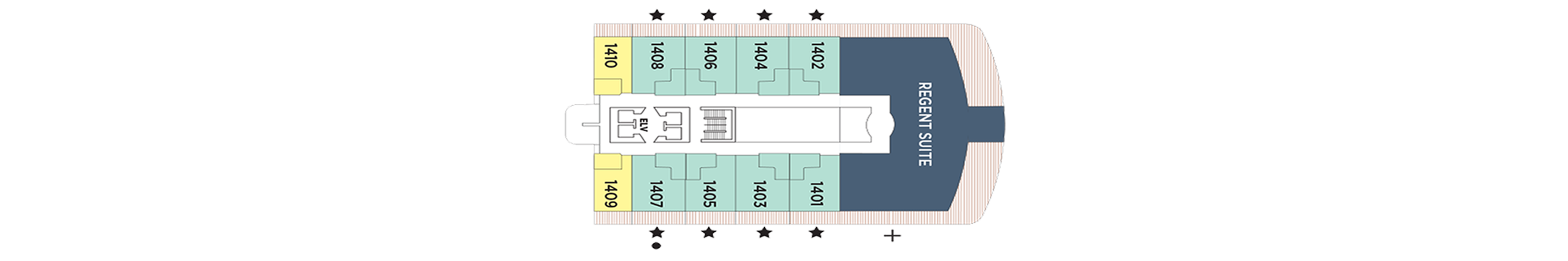 Deck 14 plan on Seven Seas Explorer
