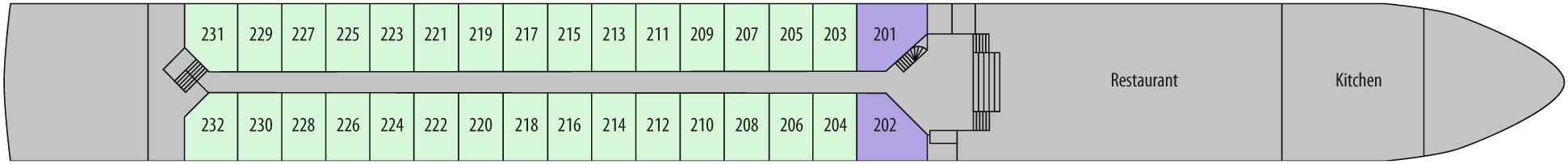 Ruby Deck (Middle Deck) plan on MS Lord Byron