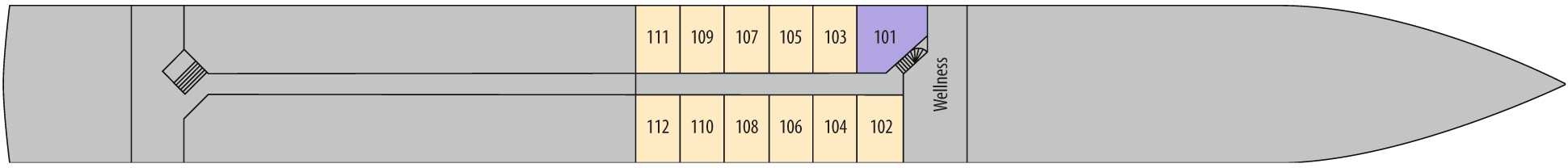 Emerald Deck (Lower Deck) plan on MS Lord Byron