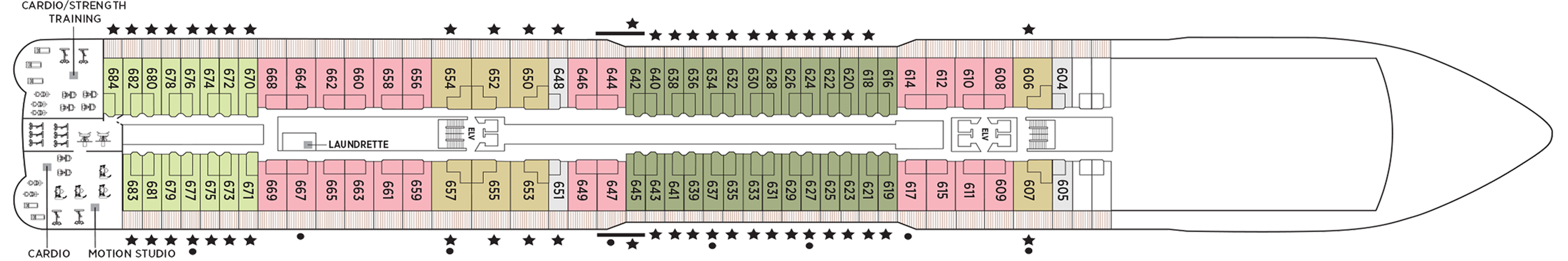 Deck 6 plan on Seven Seas Explorer