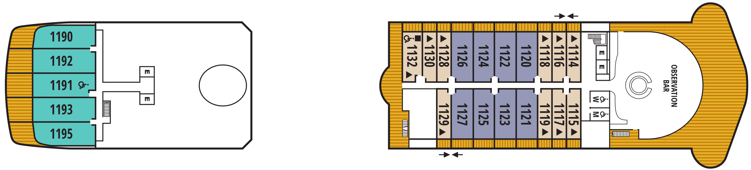 Deck 11 plan on Seabourn Encore