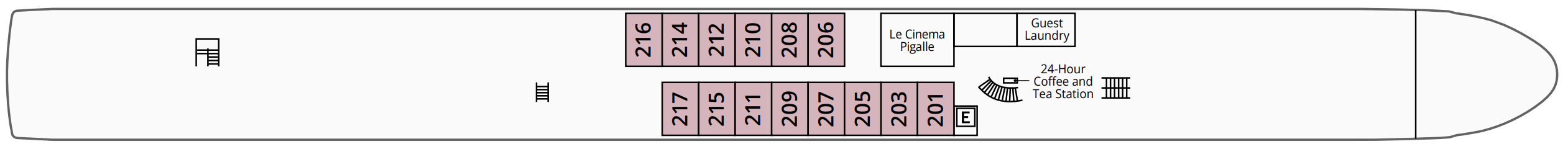 La Countesse Deck plan on S.S. Antoinette