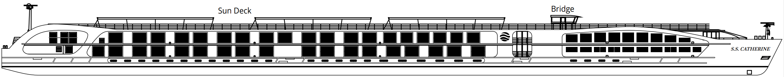 Sun Deck plan on S.S. Catherine