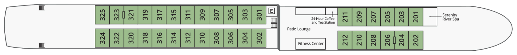 Danube & Main Deck plan on River Duchess