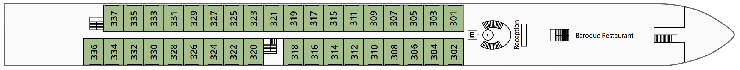 Schönbrunn Deck plan on S.S. Maria Theresa