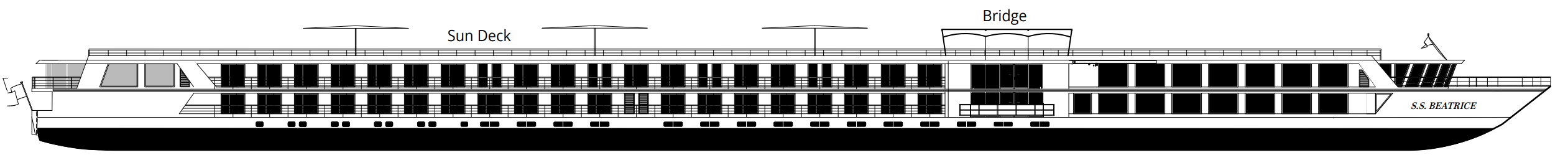 Sun Deck plan on S.S. Beatrice