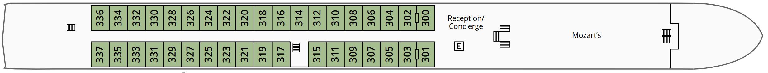 Danube Deck plan on S.S. Beatrice