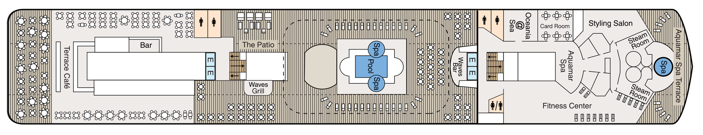 Deck 9 plan on Oceania Sirena