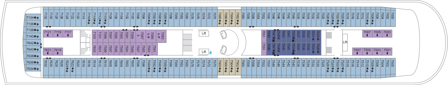 Deck 7 plan on Marella Discovery