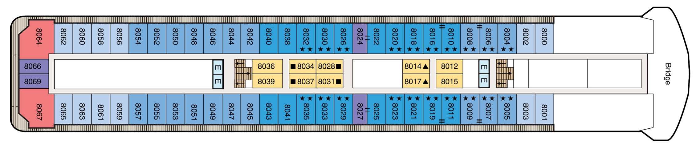 Deck 8 plan on Oceania Sirena