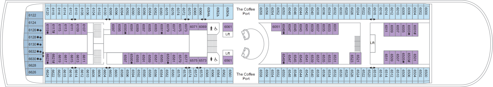 Deck 6 plan on Marella Discovery