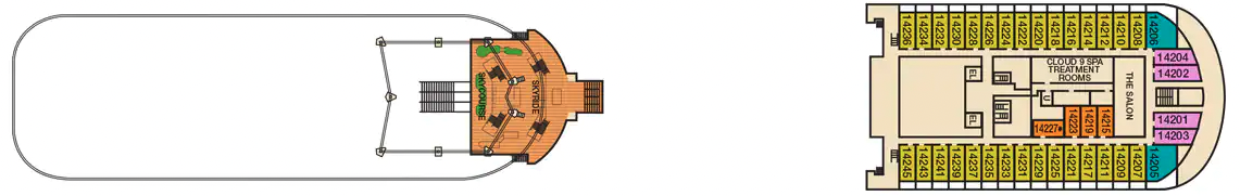 Deck 14 plan on Carnival Vista