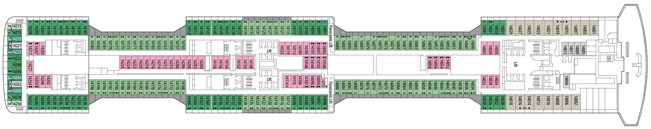 Deck 14 plan on MSC Meraviglia