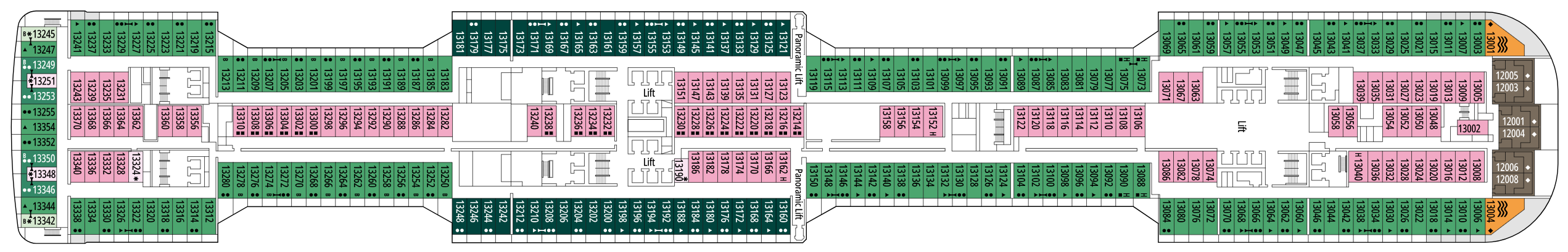 Deck 13 plan on MSC Meraviglia