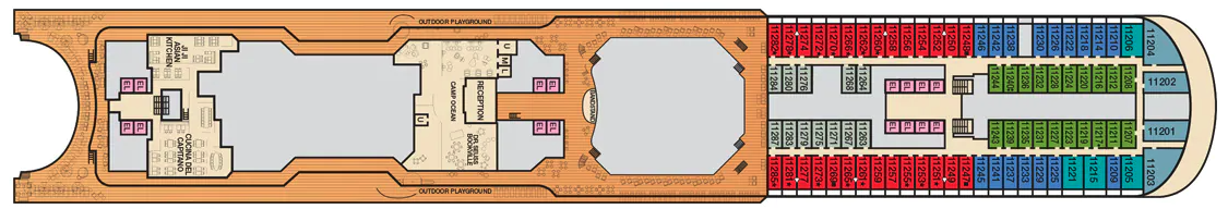 Deck 11 plan on Carnival Vista