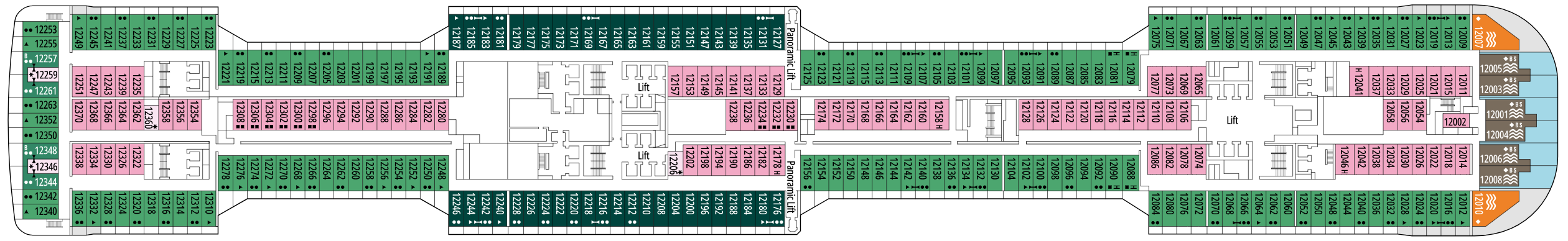 Deck 12 plan on MSC Meraviglia