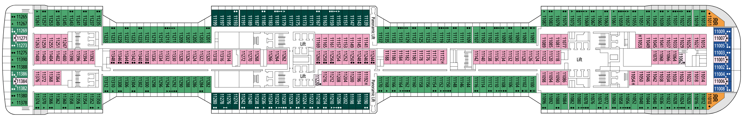 Deck 11 plan on MSC Meraviglia