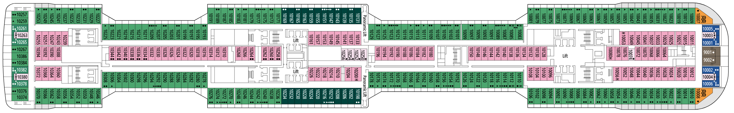 Deck 10 plan on MSC Meraviglia