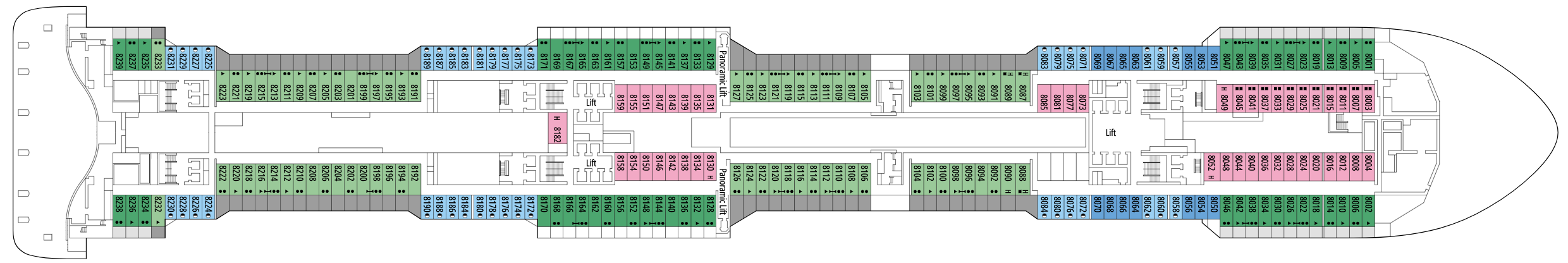 Deck 8 plan on MSC Meraviglia