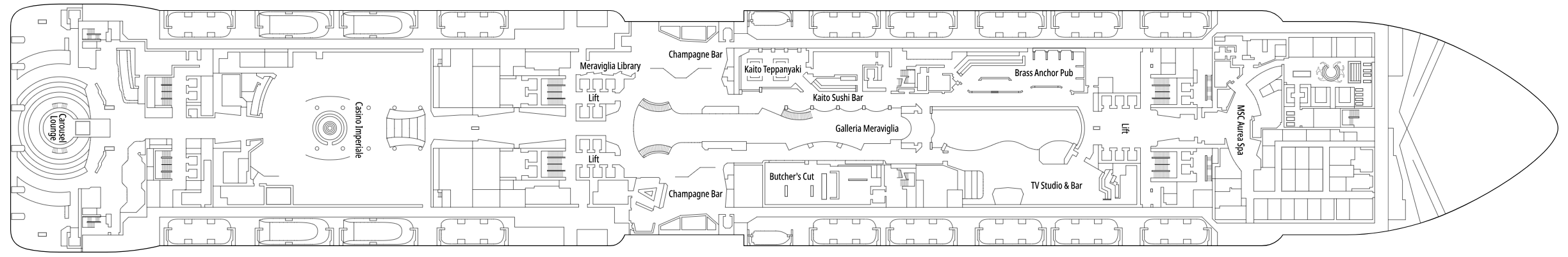 Deck 7 plan on MSC Meraviglia