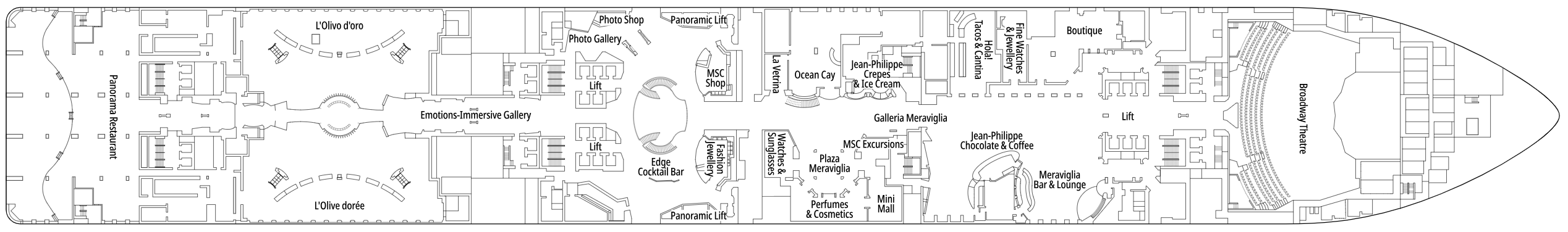 Deck 6 plan on MSC Meraviglia