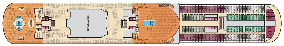 Deck 10 plan on Carnival Vista