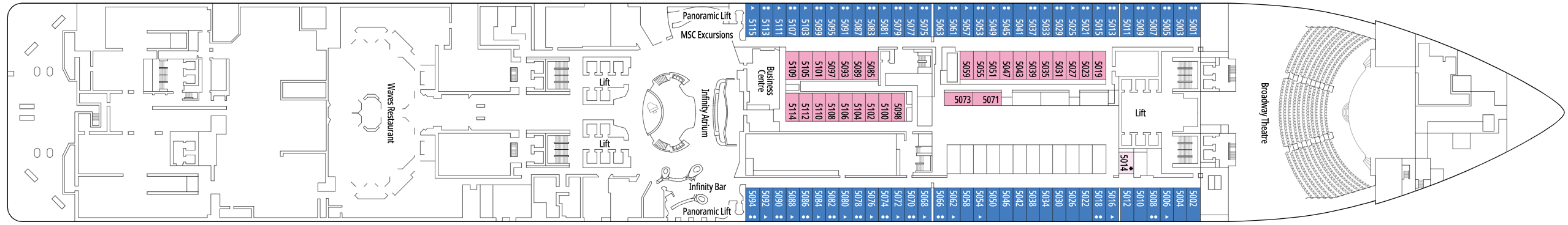 Deck 5 plan on MSC Meraviglia