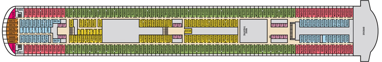 Deck 8 plan on Carnival Vista