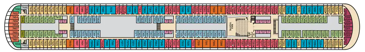 Deck 7 plan on Carnival Vista