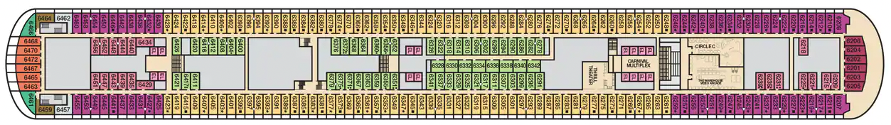 Deck 6 plan on Carnival Vista