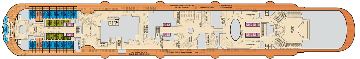 Deck 5 plan on Carnival Vista