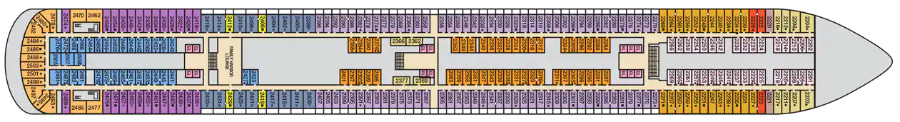 Deck 2 plan on Carnival Vista
