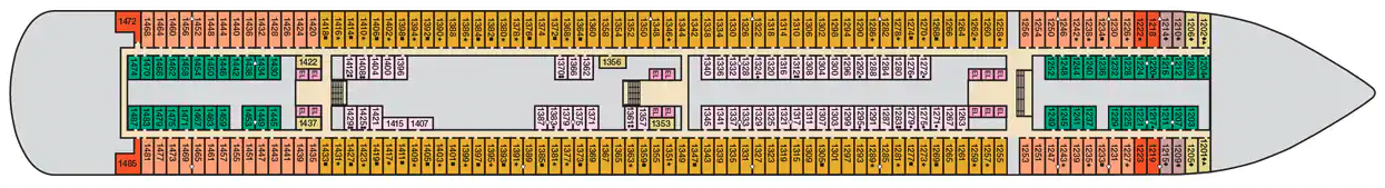 Deck 1 plan on Carnival Vista