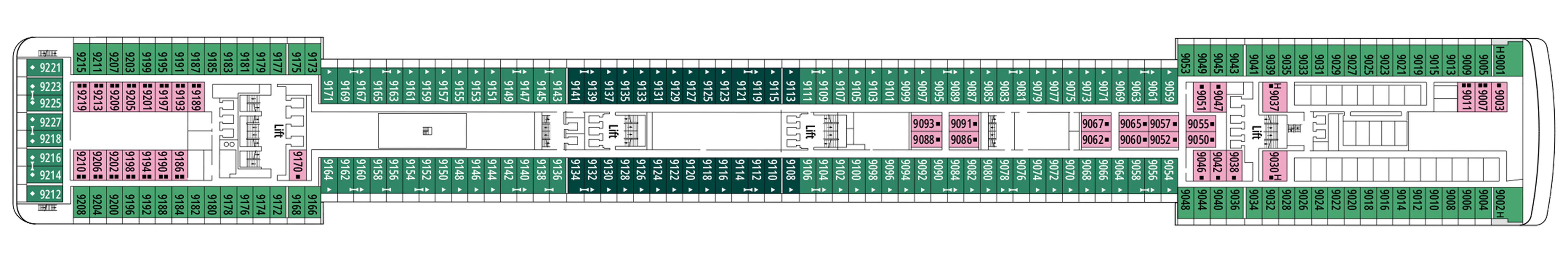 Deck 9 plan on MSC Orchestra